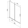 Mexen Velar L paravan de baie cu 2 canaturi glisante 80 x 150 cm, grafit, gri armat periat - 896-080-003-41-66