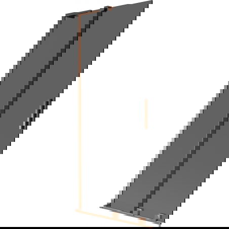 Mexen Velar L paravan pentru cadă cu 2 panouri glisante 85 x 150 cm, grafit, aur roz - 896-085-003-41-60