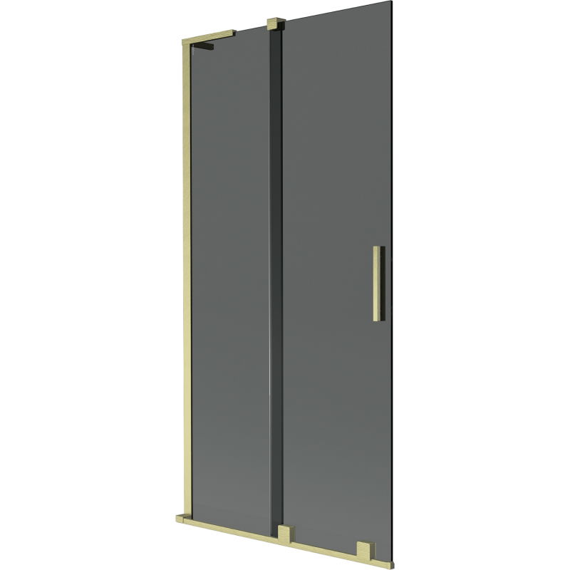 Mexen Velar L paravan cadă cu 2 aripi glisante 90 x 150 cm, grafit, auriu periat - 896-090-003-41-55