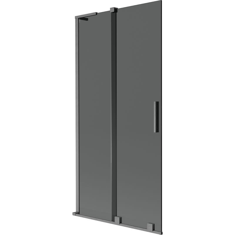 Mexen Velar L paravan cadă de baie cu 2 uși glisante 90 x 150 cm, grafit, gri pistol periat - 896-090-003-41-66