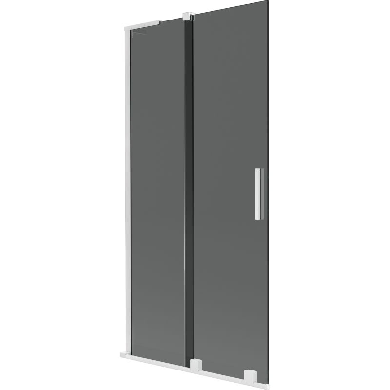 Mexen Velar L paravan cadă, 2 uși glisante, 95 x 150 cm, grafit, alb - 896-095-003-41-20