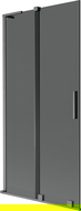 Mexen Velar L kádparaván 2-szárnyú toló 95 x 150 cm, grafit, gun gray kefélt - 896-095-003-41-66