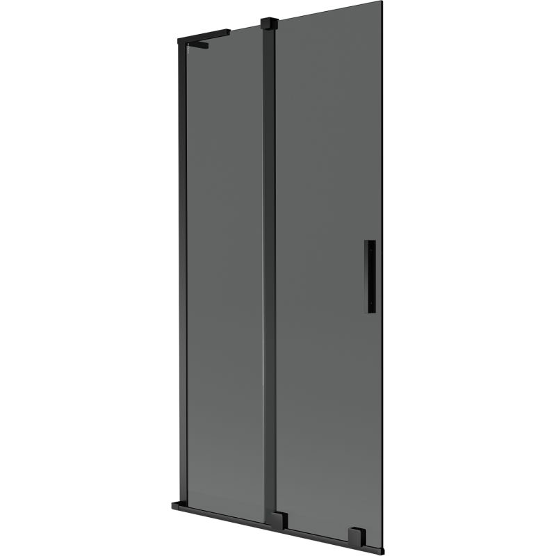 Mexen Velar L kádparaván 2 szárnyú toló 95 x 150 cm, grafit, fekete - 896-095-003-41-70