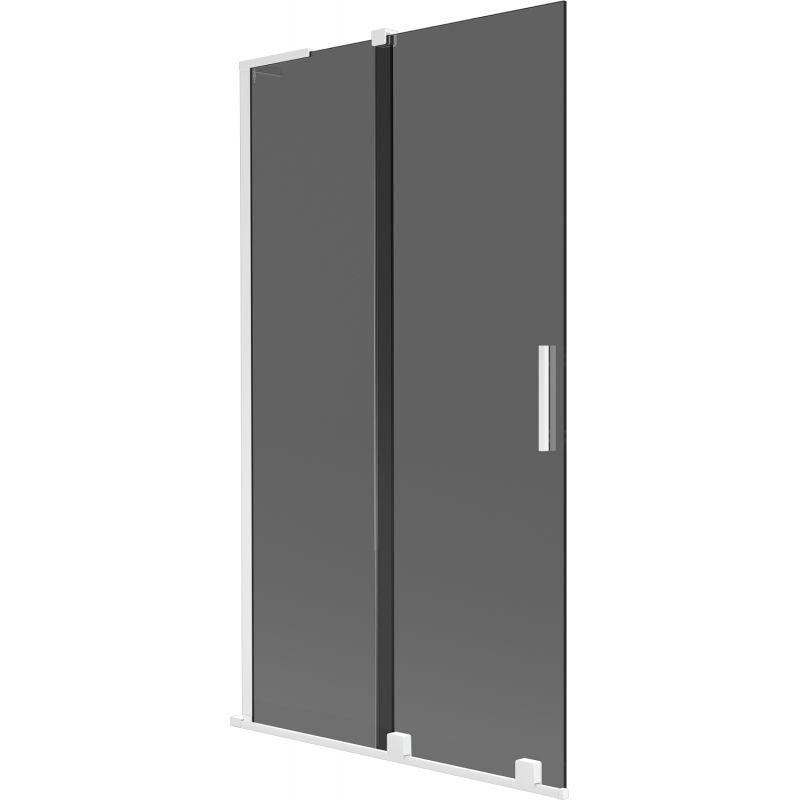 Mexen Velar L paravan cadă 2-panouri culisante 100 x 150 cm, grafit, alb - 896-100-003-41-20