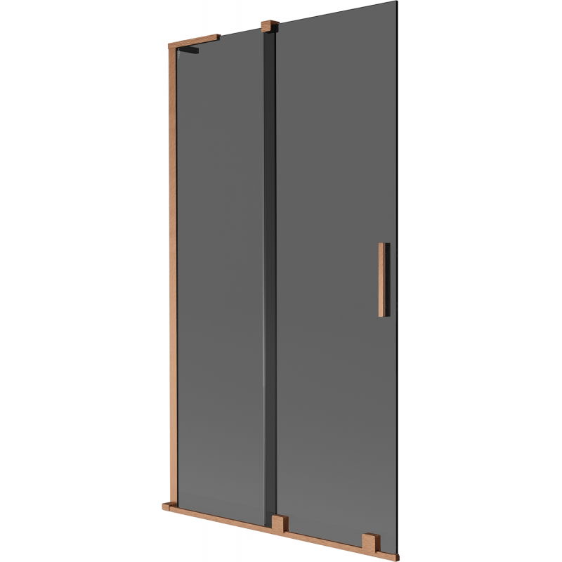 Mexen Velar L paravan pentru cadă cu 2 uși culisante 100 x 150 cm, grafit, cupru periat - 896-100-003-41-65