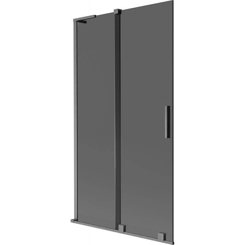 Paravan de baie Mexen Velar L, 2 panouri glisante, 100 x 150 cm, grafit, gri pistol periat - 896-100-003-41-66