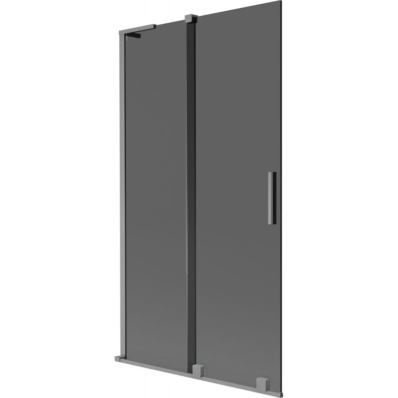 Mexen Velar L paravan de cadă cu 2 canaturi glisante 100 x 150 cm, grafit, gun metal - 896-100-003-41-95