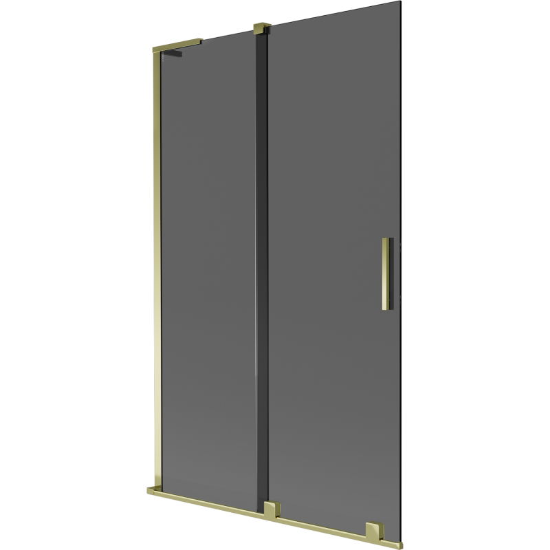 Mexen Velar L paravan cadă de baie culisant cu 2 aripi 110 x 150 cm, grafit, auriu - 896-110-003-41-50