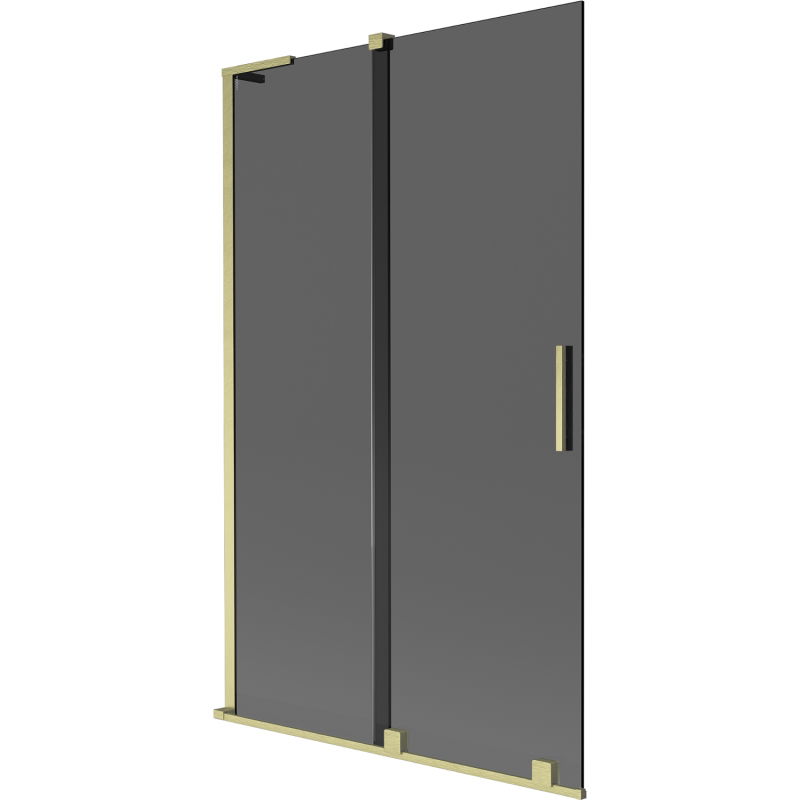 Mexen Velar L fürdőkádparaván 2-szárnyú tolóajtós 110 x 150 cm, grafit, arany kefe - 896-110-003-41-55