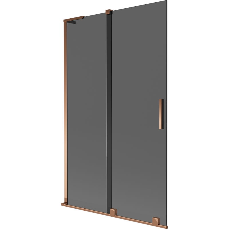 Mexen Velar L paravan de cadă cu 2 uși glisante 110 x 150 cm, grafit, aur roz - 896-110-003-41-60