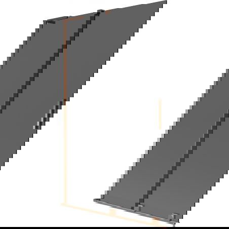 Mexen Velar L Paravan cadă cu 2 uși glisante 110 x 150 cm, grafit, aur roz - 896-110-003-41-60