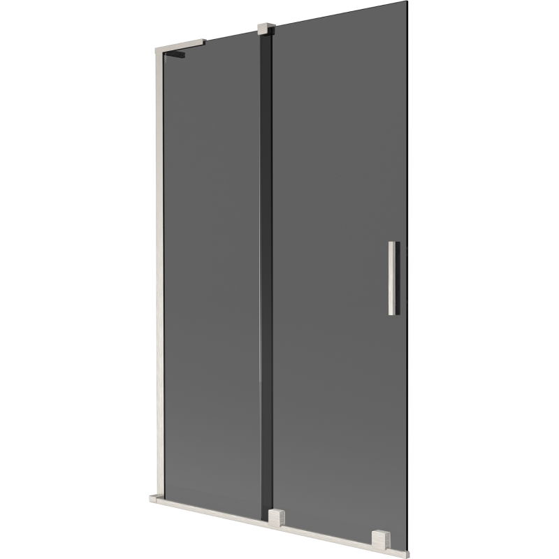 Mexen Velar L paravan de cadă 2-canaturi culisante 110 x 150 cm, grafit, nichel periat - 896-110-003-41-97