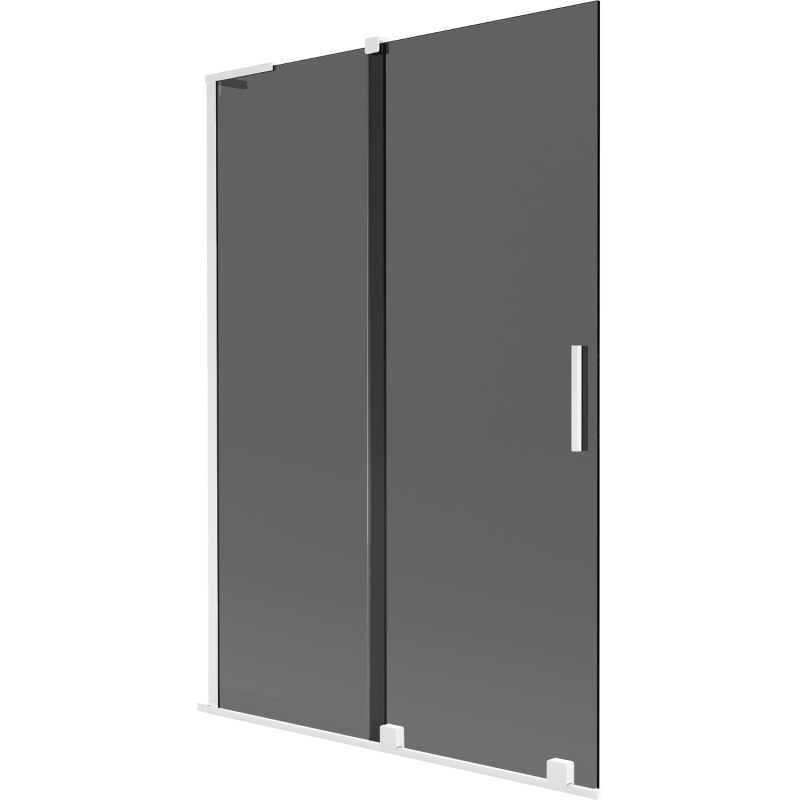 Mexen Velar L kádparaván 2-szárnyú toló 120 x 150 cm, grafit, fehér - 896-120-003-41-20