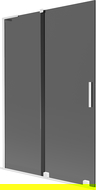 Mexen Velar L paravan cadă 2-panou glisant 120 x 150 cm, grafit, alb - 896-120-003-41-20
