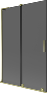 Mexen Velar L kádparaván 2-szárnyú tolóajtó 120 x 150 cm, grafit, arany - 896-120-003-41-50