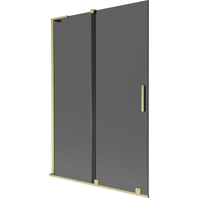 Mexen Velar L paravan cadă cu 2 uși glisante 120 x 150 cm, grafit, auriu periat - 896-120-003-41-55