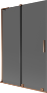 Mexen Velar L paravan de cadă 2-panouri glisante 120 x 150 cm, grafit, aur roz - 896-120-003-41-60