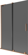 Mexen Velar L paravan cadă de baie 2-din sticlă glisantă 120 x 150 cm, grafit, cupru periat - 896-120-003-41-65