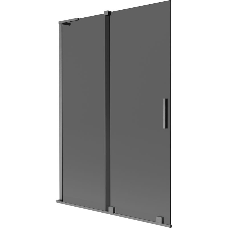 Mexen Velar L paravan de cadă cu 2 aripi glisante 120 x 150 cm, grafit, gun gray periat - 896-120-003-41-66
