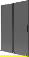 Mexen Velar L tolóajtós kádparaván, 2 szárnyú, 120 x 150 cm, grafit, matt szürke - 896-120-003-41-66