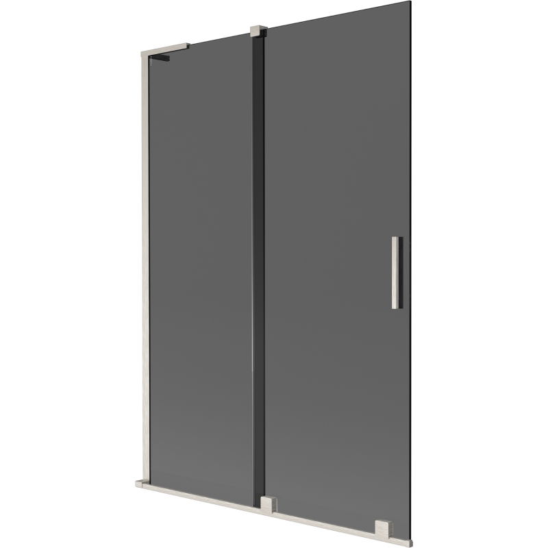 Mexen Velar L paravan baie 2 uși glisante 120 x 150 cm, grafit, nichel periat - 896-120-003-41-97