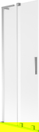 Mexen Velar L 2-szárnyú, toló zuhanyfal 70 x 150 cm, szatén, króm - 896-070-003-31-01