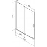 Mexen Velar L 2-szárnyas, toló zuhanyfal 70 x 150 cm, zuzmarás, gun gray kefélt - 896-070-003-31-66