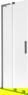 Mexen Velar L panou de cadă glisant cu 2 uși 70 x 150 cm, înghețat, metal pistol - 896-070-003-31-95