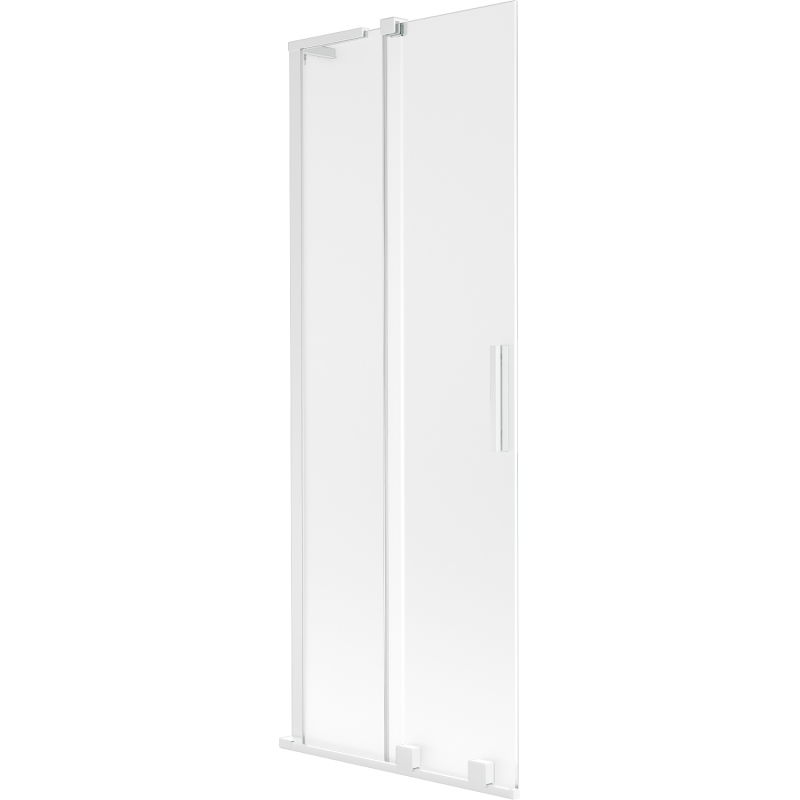 Mexen Velar L kádra szerelhető 2-szárnyú tolható paraván, 75 x 150 cm, zúzmarás, fehér - 896-075-003-31-20