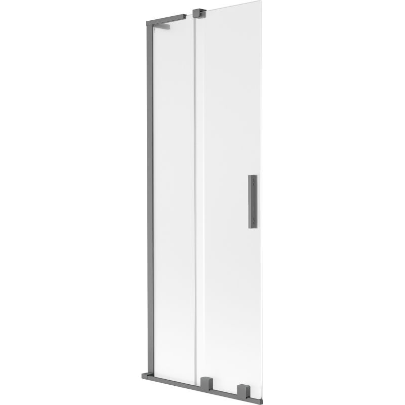Mexen Velar L fürdőszobai paraván, 2-szárnyas tolóajtós, 75 x 150 cm, matt, gunmetal - 896-075-003-31-95