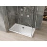 Mexen Omega tolóajtós zuhanykabin 140 x 70 cm, Átlátszó, Króm + zuhanytálca Flat - 825-140-070-01-00-4010