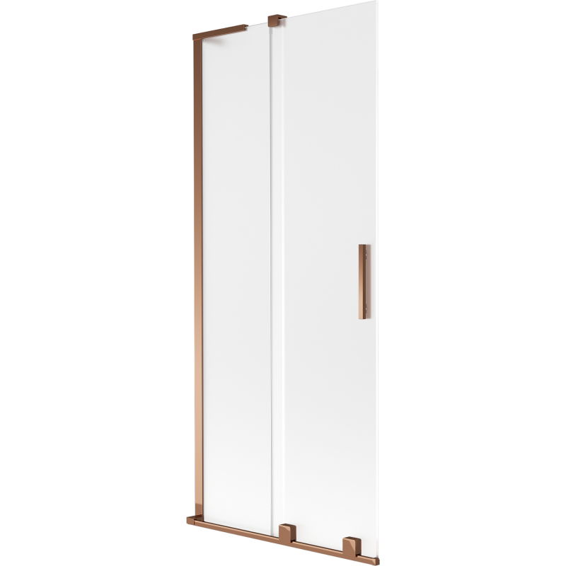 Paravan cadă Mexen Velar L cu 2 uși glisante 80 x 150 cm, geam mat, aur roz - 896-080-003-31-60