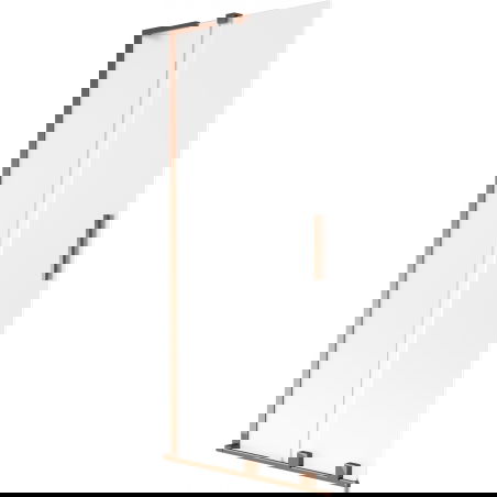 Paravan cadă Mexen Velar L cu 2 uși glisante 80 x 150 cm, geam mat, aur roz - 896-080-003-31-60