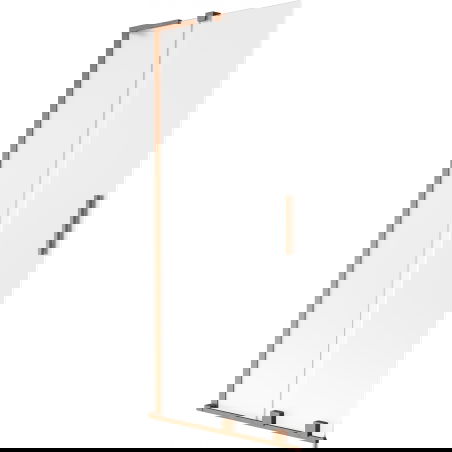Paravan de cadă Mexen Velar L 2 canaturi glisant 80 x 150 cm, înghețat, cupru periat - 896-080-003-31-65