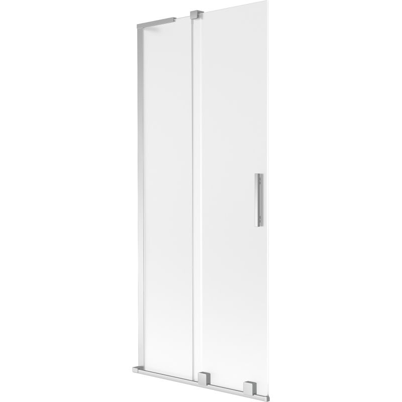 Mexen Velar L kétszárnyú beépíthető kádparaván 85 x 150 cm, tejüveg, króm - 896-085-003-31-01