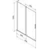 Mexen Velar L kádparaván kétszárnyú tolóajtóval 85 x 150 cm, zúzmara, fehér - 896-085-003-31-20