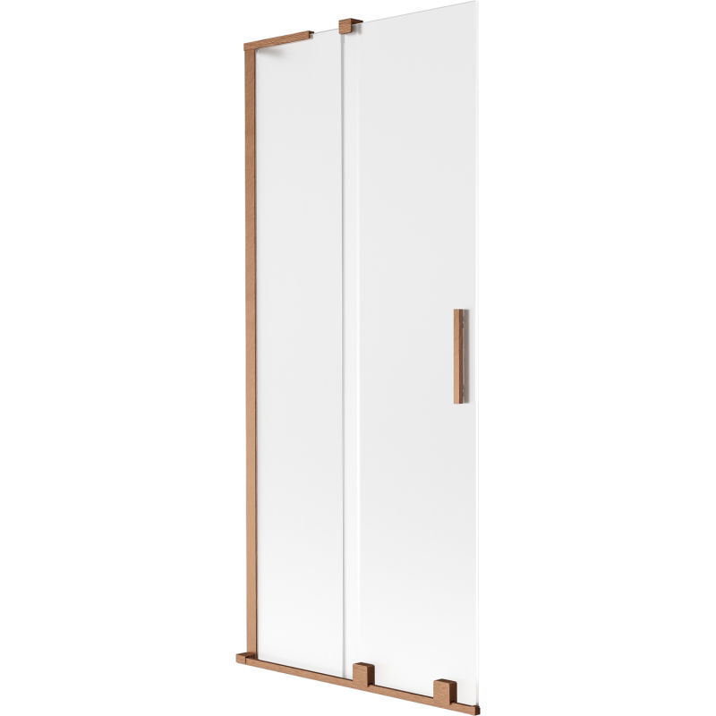 Mexen Velar L paravan cadă 2-canate glisant 85 x 150 cm, înghețat, cupru periat - 896-085-003-31-65
