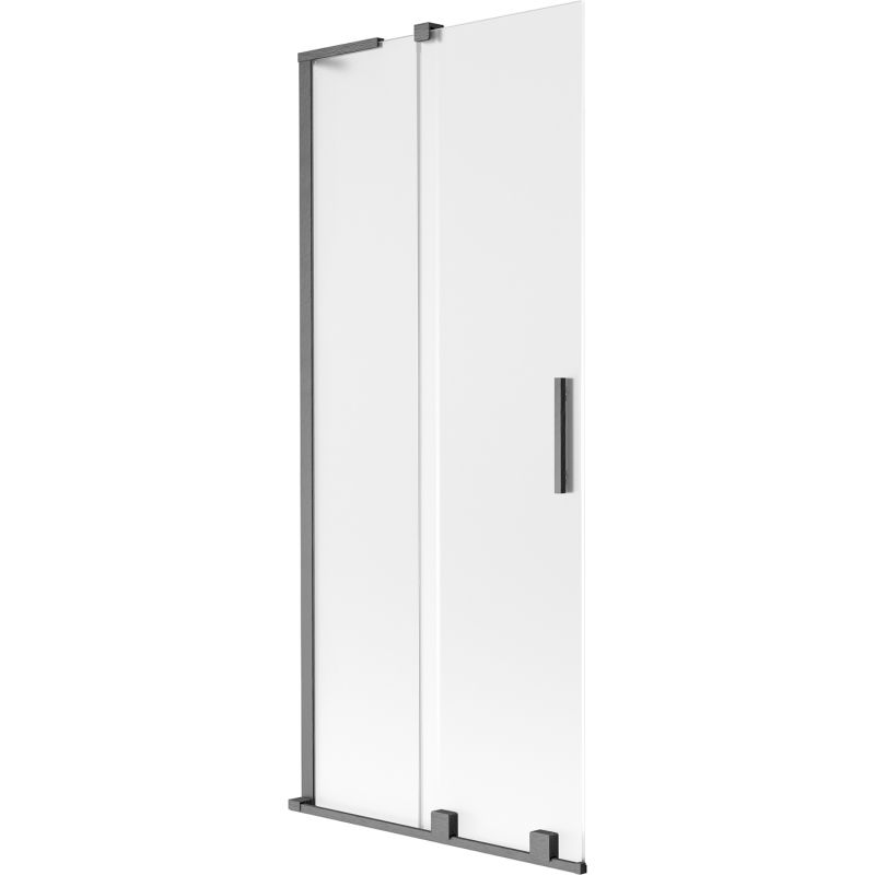 Mexen Velar L paravan cadă 2-canate culisante 85 x 150 cm, satin, gri armat șlefuit - 896-085-003-31-66