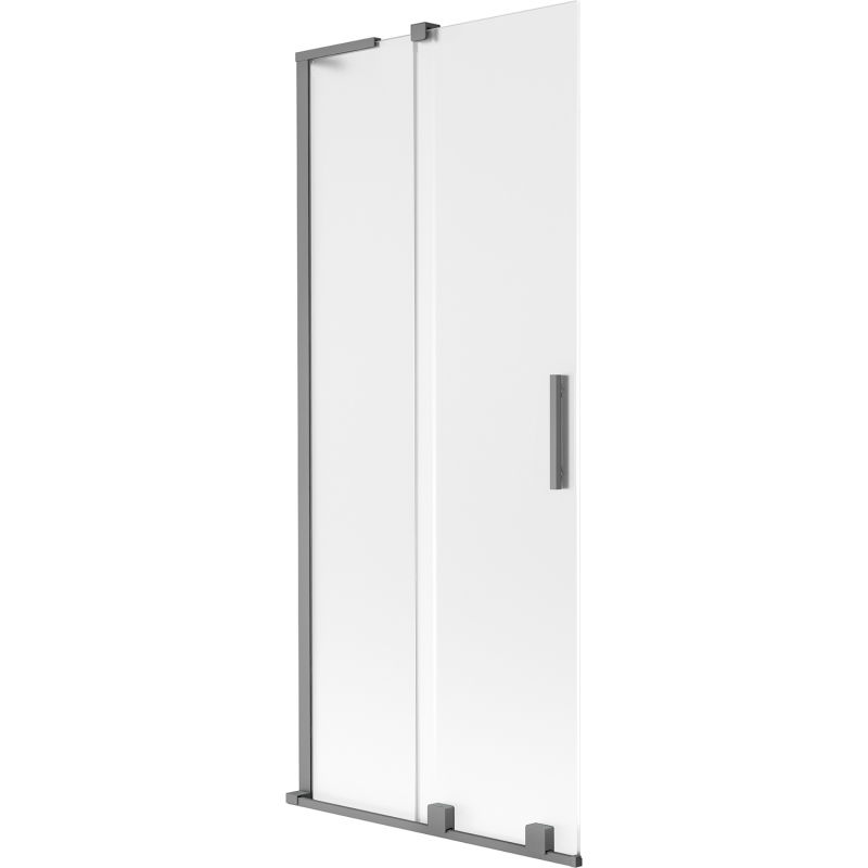 Mexen Velar L kádparaván 2-szárnyú toló 85 x 150 cm, zúzott, gun metal - 896-085-003-31-95