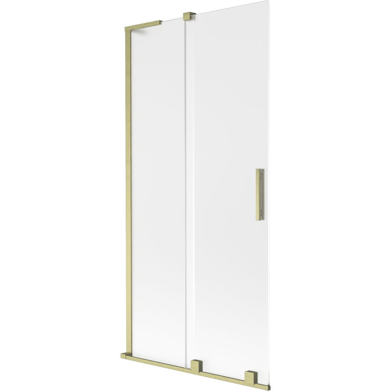 Mexen Velar L fürdőkád paraván, 2-szárnyú, toló, 90 x 150 cm, matt, arany kefe - 896-090-003-31-55