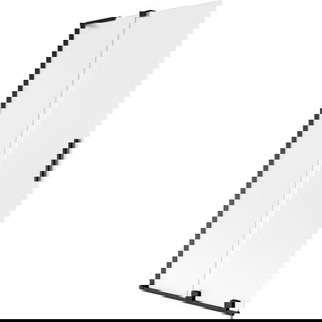 Mexen Velar L paravan de cadă cu 2 canaturi glisant, 90 x 150 cm, înghețat, negru - 896-090-003-31-70