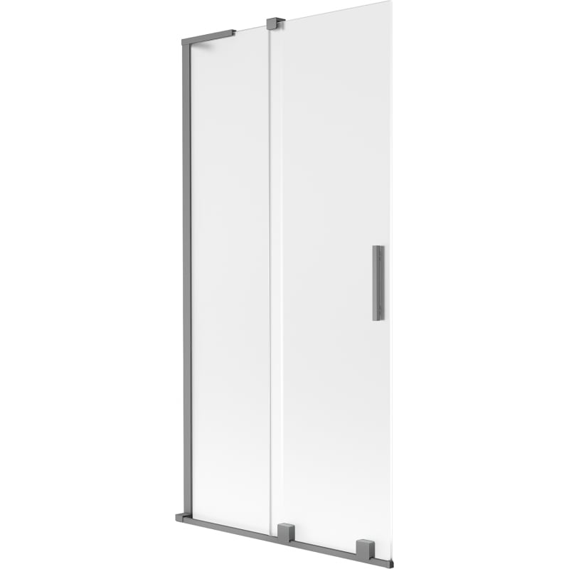Mexen Velar L fürdőkád paraván 2-szárnyú toló 90 x 150 cm, derengő, gun metal - 896-090-003-31-95