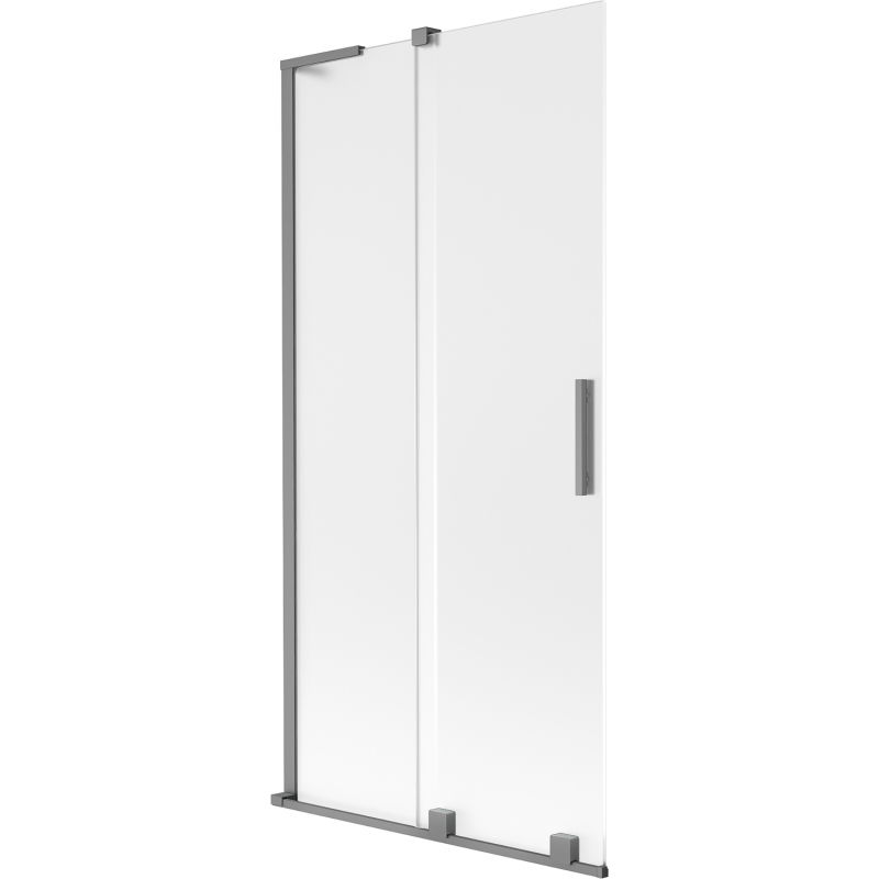 Mexen Velar L kétszárnyú toló zuhanyfal 90 x 150 cm, matt, gun metal - 896-090-003-31-95