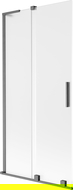 Mexen Velar L paravan de baie cu 2 uși glisante 95 x 150 cm, înghețat, gri pistol periat - 896-095-003-31-66