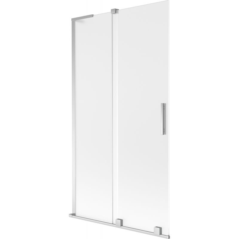 Mexen Velar L fürdőkád paraván, 2 szárnyú toló, 100 x 150 cm, homályos, króm - 896-100-003-31-01
