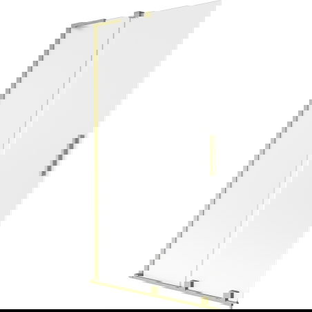 Mexen Velar L paravan cadă de baie cu 2 aripi glisante 100 x 150 cm, mat, auriu periat - 896-100-003-31-55