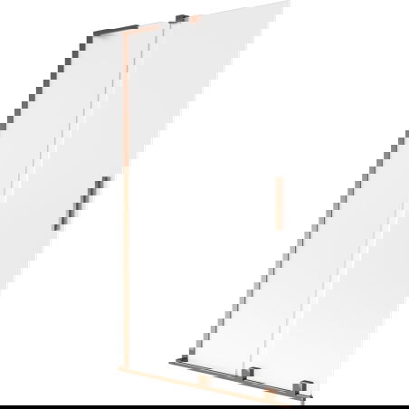 Mexen Velar L kétszárnyú elhúzható fürdőszobai paraván 100 x 150 cm, dér, rózsaszín arany - 896-100-003-31-60