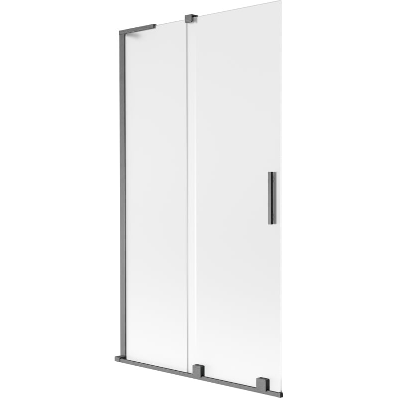 Mexen Velar L kádparaván 2-szárnyú toló 100 x 150 cm, zúzmarás, gun gray kefélt - 896-100-003-31-66