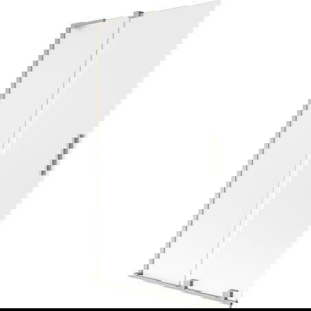 Mexen Velar L kádparaván 2-szárnyú toló 100 x 150 cm, zúzmarás, csiszolt nikkel - 896-100-003-31-97