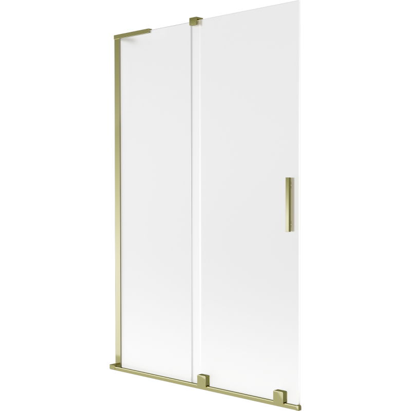 Mexen Velar L fürdőkádparaván, 2 szárnyú, toló, 110 x 150 cm, fagyott, arany - 896-110-003-31-50